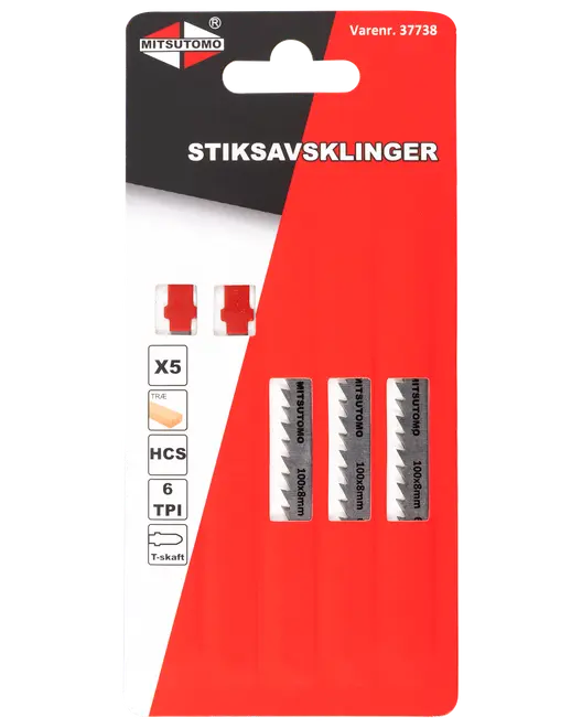 Mitsutomo Sticksågsblad Trä 6T 5 st.