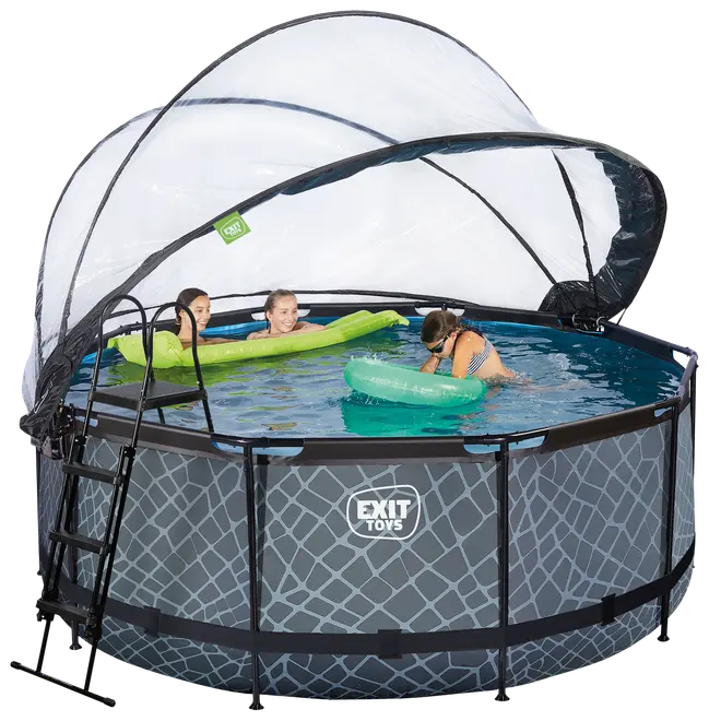 EXIT TOYS Pool Ø360x122cm med pumpe og skærm - Grå