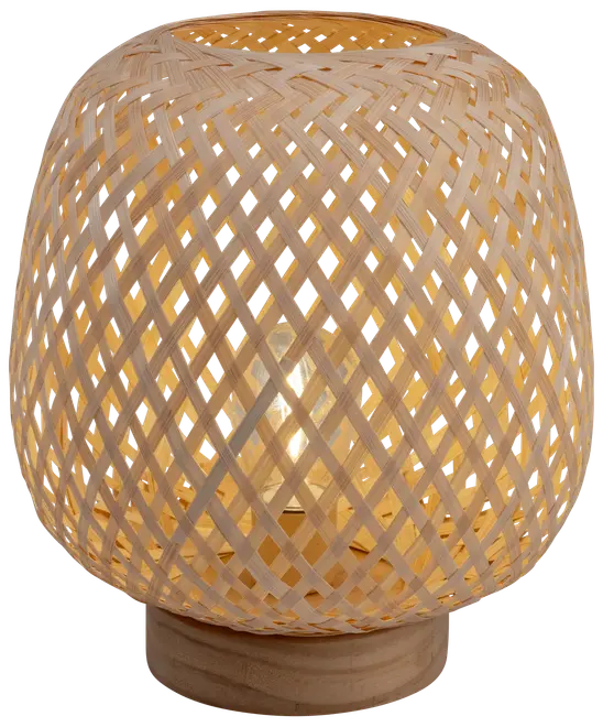 Bordlampe bambus flet - H20 cm