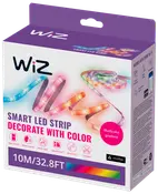 WiZ smart LED-strip, 10 meter, multifarvet gradient, app- og stemmestyring, musik-synkronisering, kan klippes, ideel til dekoration, kompatibel med Wi-Fi og Matter.