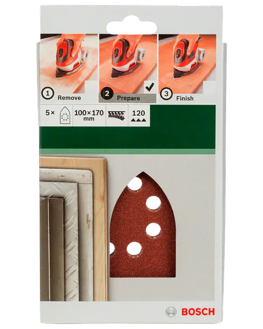 Slibepapir 100 x 170 mm K120 - 5-pak