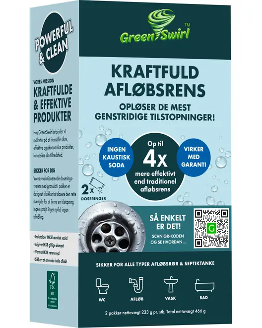 Green swirl Afløbsrens 2 poser