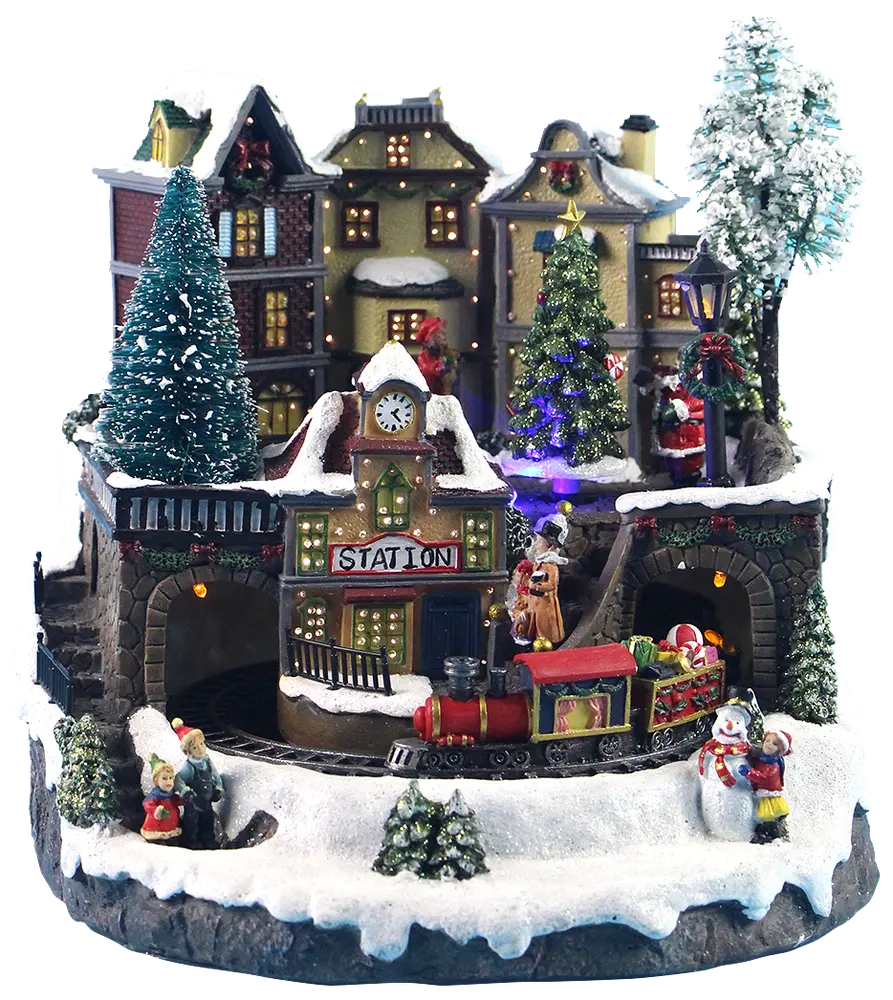 Julby landskap med tåg
