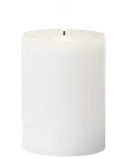 LED-vokslys rillet med timer - H. 10 cm