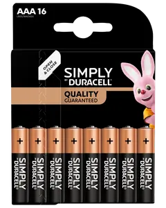 DURACELL Simply Batteri AAA 16-pak