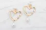 Øreringe hjerte og perle - guld