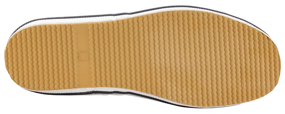 Gummisål til sko i lysebrun farve med bølget mønster for greb og hvid kant. Holdbar og velegnet til hverdagssko, giver komfort og skridsikkerhed.