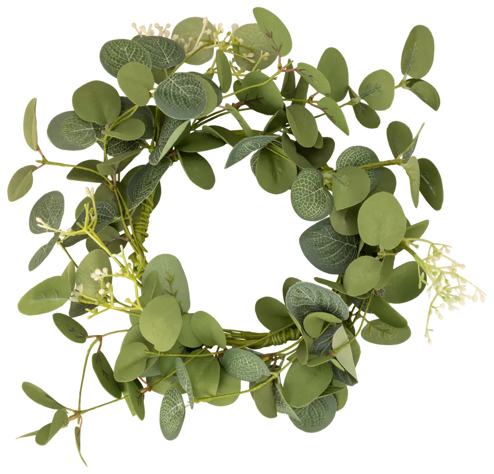 Konstgjord blomsterkrans Ø25 - eukalyptus