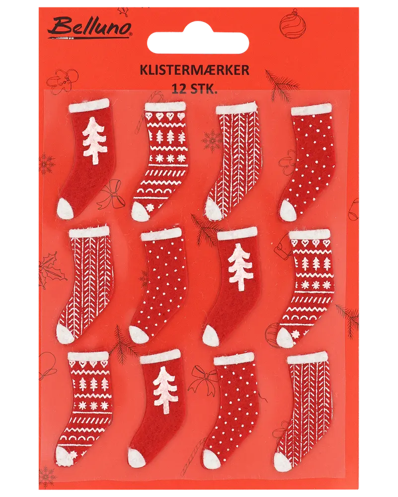 Klistermärken Julstrumpor 12 st.