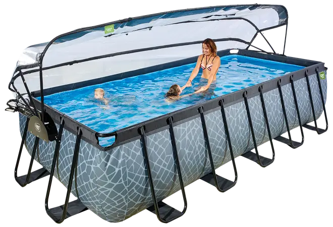 EXIT TOYS Pool 540x250x122cm med pumpe og skærm - Grå