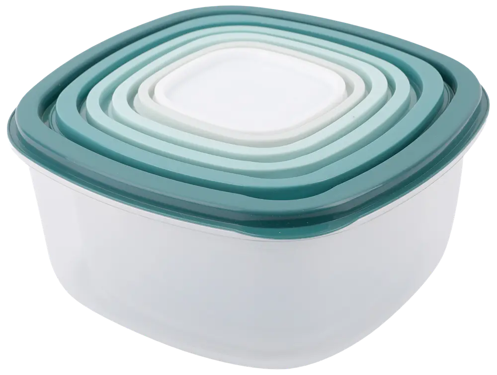 Plastbackar med lock - 6 st.