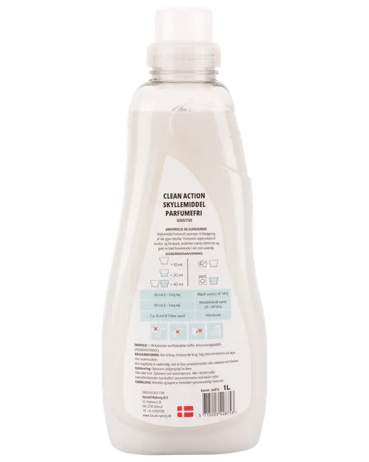 Clean Action - Skyllemiddel 1000 ml - Parfumefri