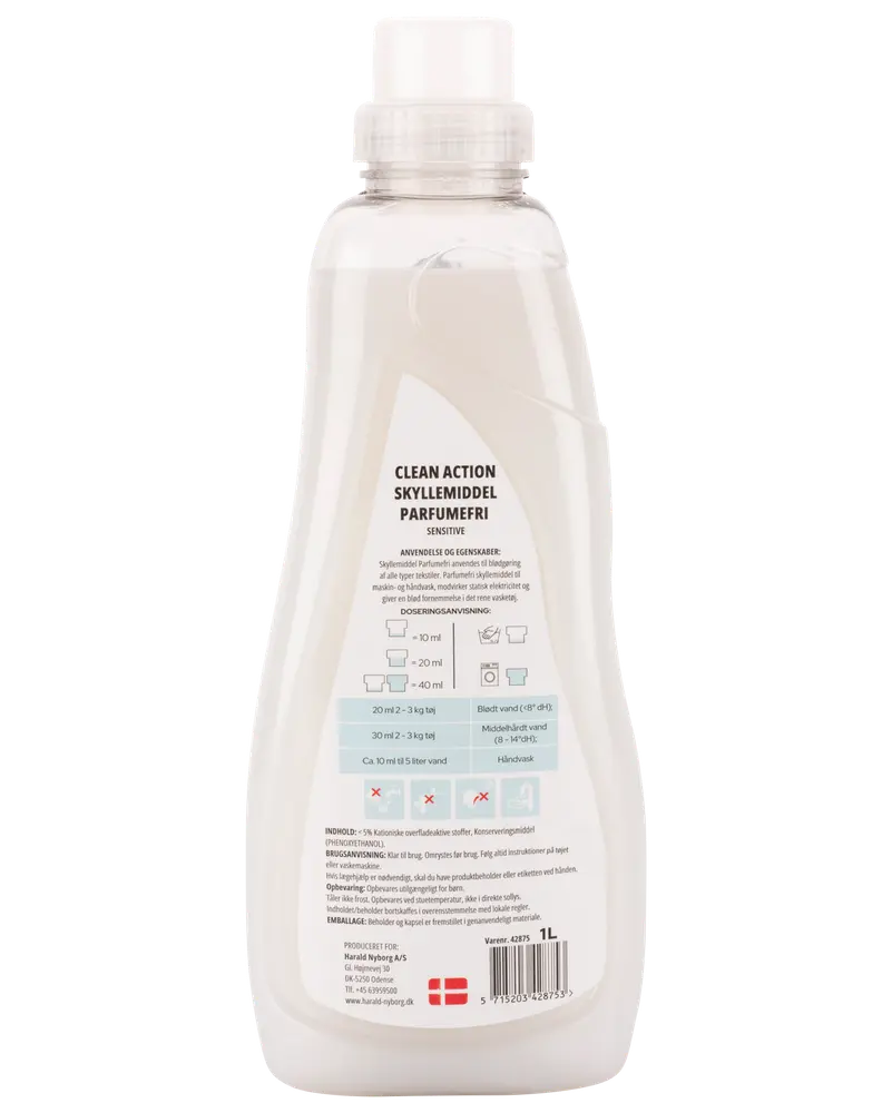 Clean Action - Skyllemiddel 1000 ml - Parfumefri