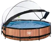 EXIT TOYS Pool Ø360x76 cm med pumpe og skærm - brun