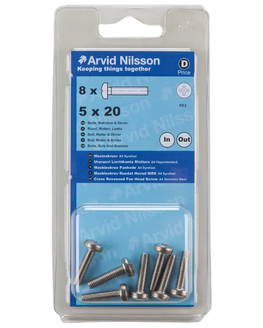 MASKINSKRUV A4 PH M5X20 8 ST