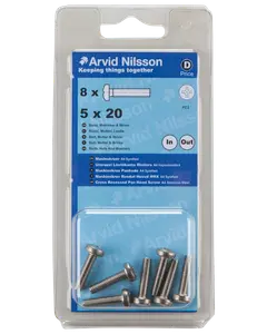 Arvid Nilsson Maskinskrue A4 PH M5 x 20 mm 8-pak