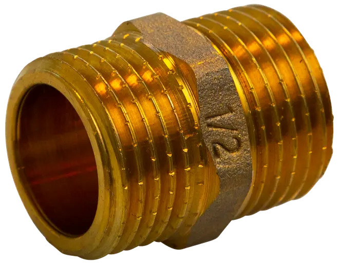 Övergångsnippel mässing 1/2\"