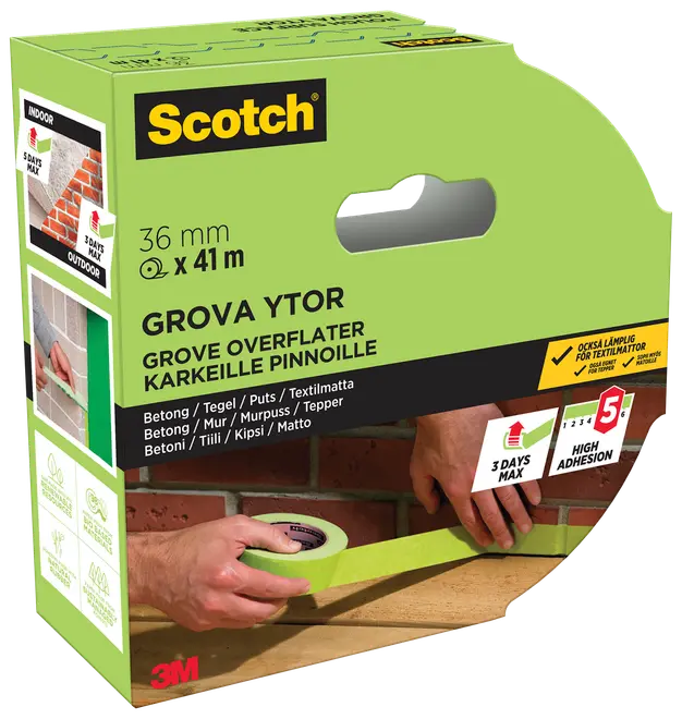 Scotch® Afdækningstape Ru overflader 41 meter - 36 mm