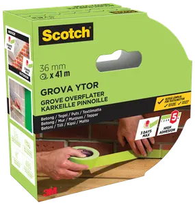 Scotch® Maskeringstejp för grova ytor 41 meter – 36 mm