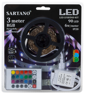 SARTANO Flexstrip RGB LED og fjernbetjening - 3 meter