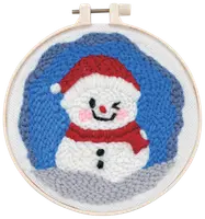 Broderiset snögubbe