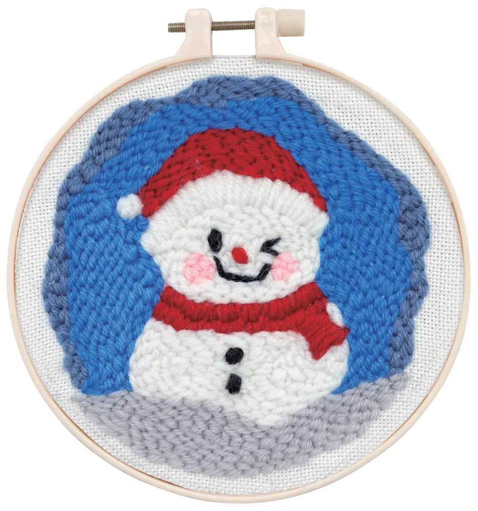 Broderiset snögubbe