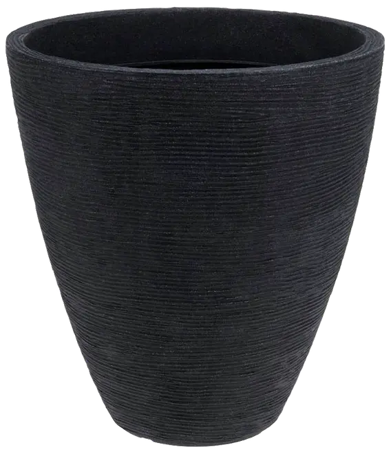 Räfflad kruka 39 cm antracit