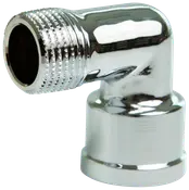 Vinkelkoppl in/ut 1/2\" kromad