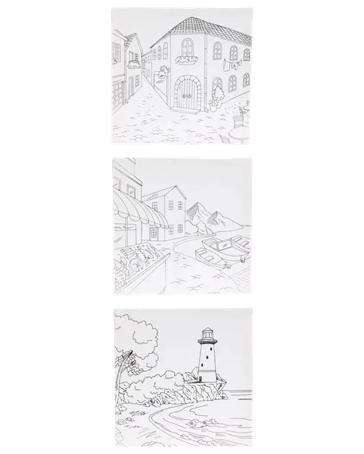 Lærred med motiv og akrylmaling