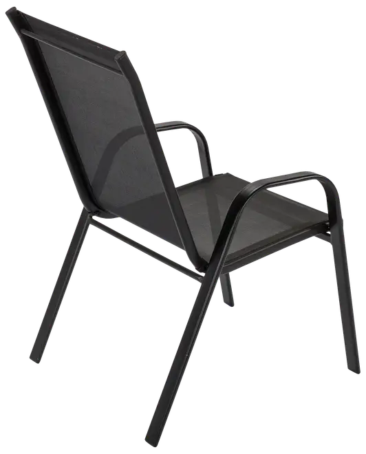 Trädgårdsstol hög svart textil