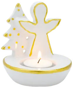 Ljusstake med ängel och julgran