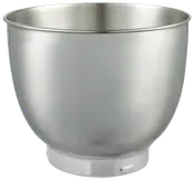 Røreskål i rustfrit stål med børstet finish, afrundede sider og flad bund. Designet til røremaskiner, ideel til blanding, piskning og æltning af ingredienser.