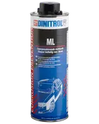 Dinitrol ML rustbeskyttelsesspray, 1 liter. Til biler, forhindrer og stopper eksisterende rust. Sort og blå etiket med bilillustration og produktinformation.