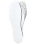 Hvide skumindlægssåler med trykte størrelseslinjer, der kan klippes til ønsket skostørrelse. Giver ekstra komfort og kan tilpasses forskellige sko.