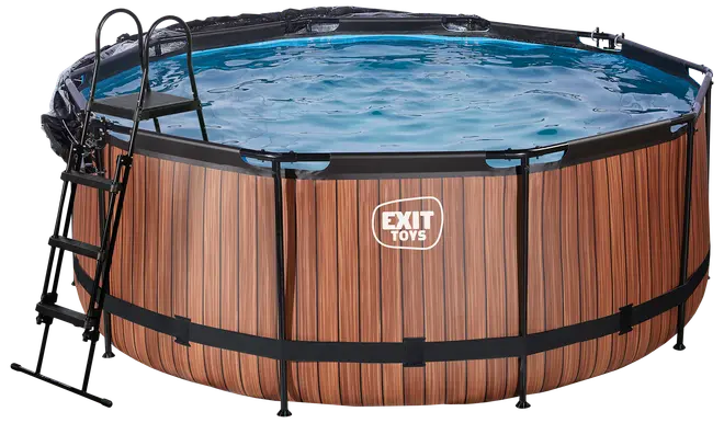 EXIT TOYS Pool Ø360x122cm med pumpe og skærm - Brun