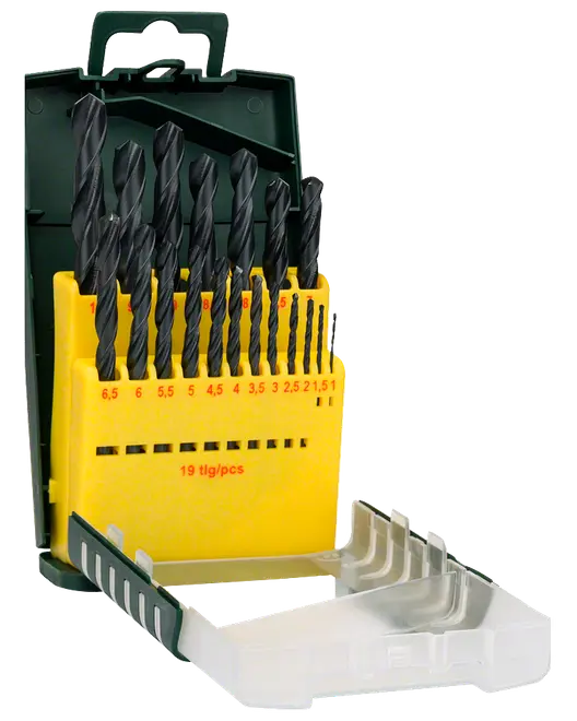 Borrsats för metall HSS-R 19 delar