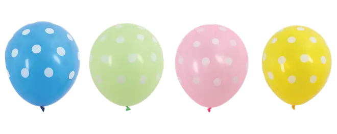 Latexballon 30 cm Med prikker- 4-pak