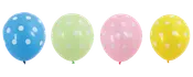 Latexballon 30 cm Med prikker- 4-pak