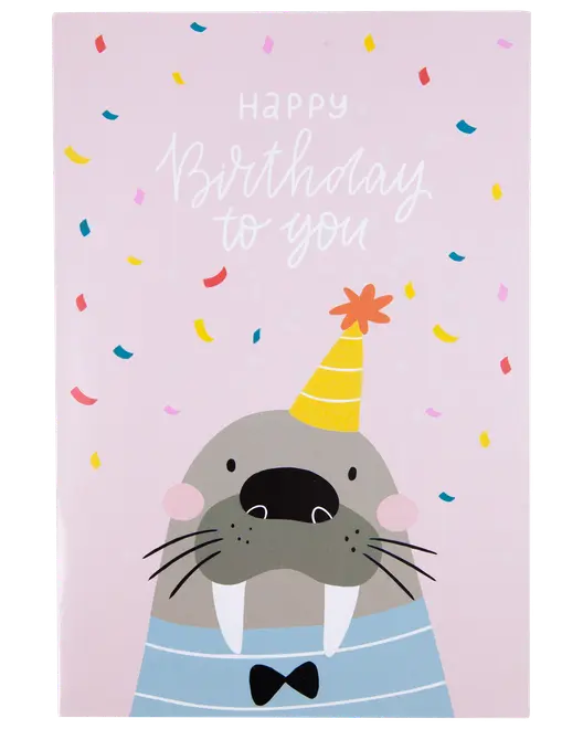 Kort med kuvert 11x17 cm - hvalros