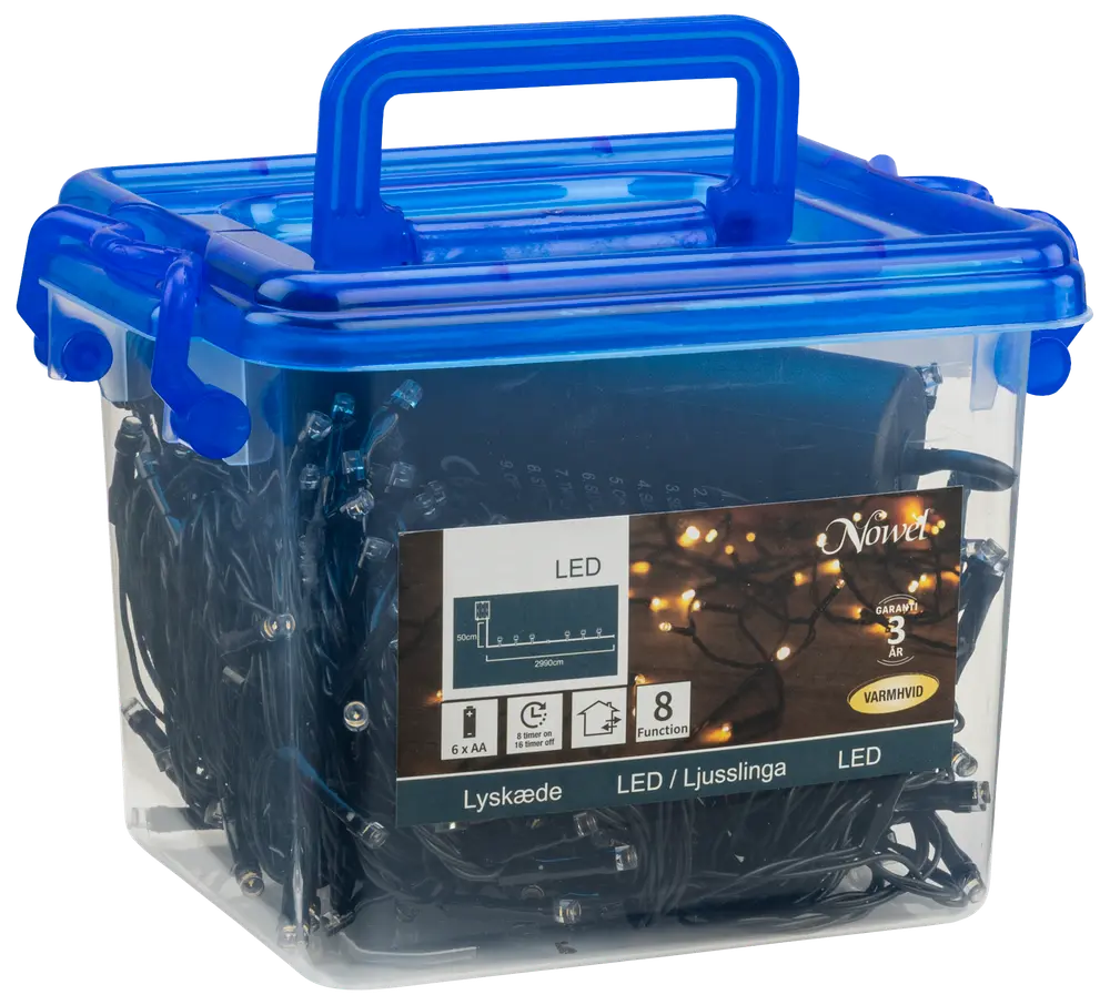 Ljusslinga 300 LED med timer - varmvit 
