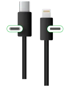 USB-C til Lightning 0,5 meter - sort