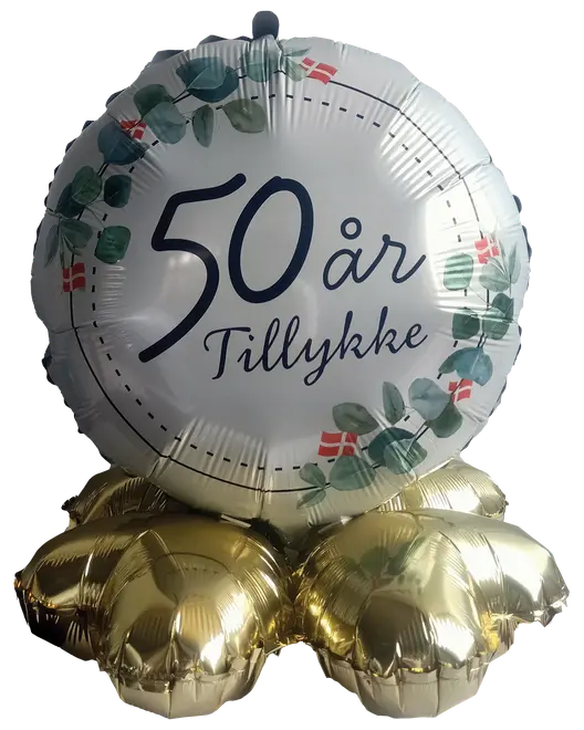Folieballon på fod Ø35 - 50 år