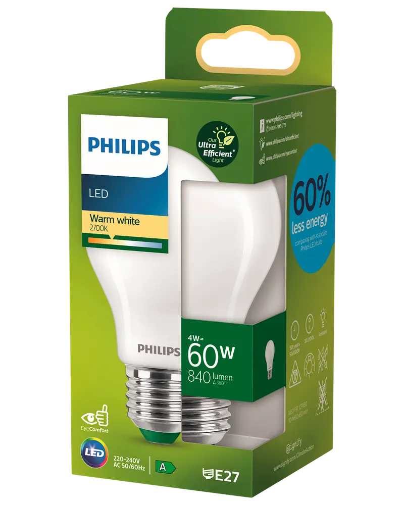 PHILIPS LED-pære 4W E27 A60 billede 2