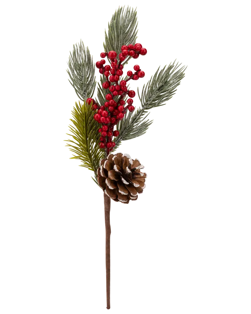 Dekorativ gren m. bär 25 cm