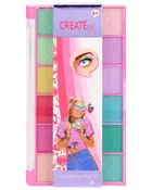 Färgglad ögonskuggspalett för barn med tolv pastell- och klara nyanser i rosa ask. Passar från 6 år. Lekfull förpackning med roliga illustrationer.