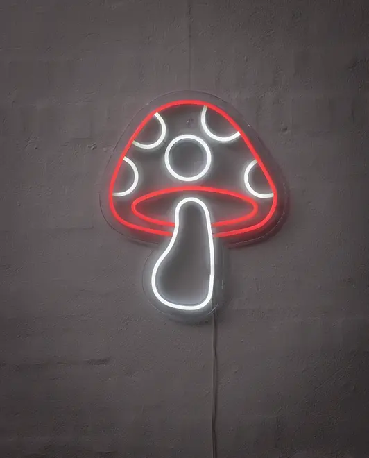 Neonskylt Svamp H. 33 x B. 27 cm