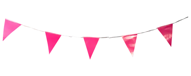 Guirlande med vimpler 4 m fuchsia