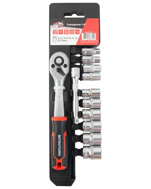 Mitsutomo hylsnyckelsats 1/4” - 12 delar