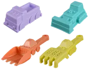 Sandlegetøj 4 dele - køretøjer