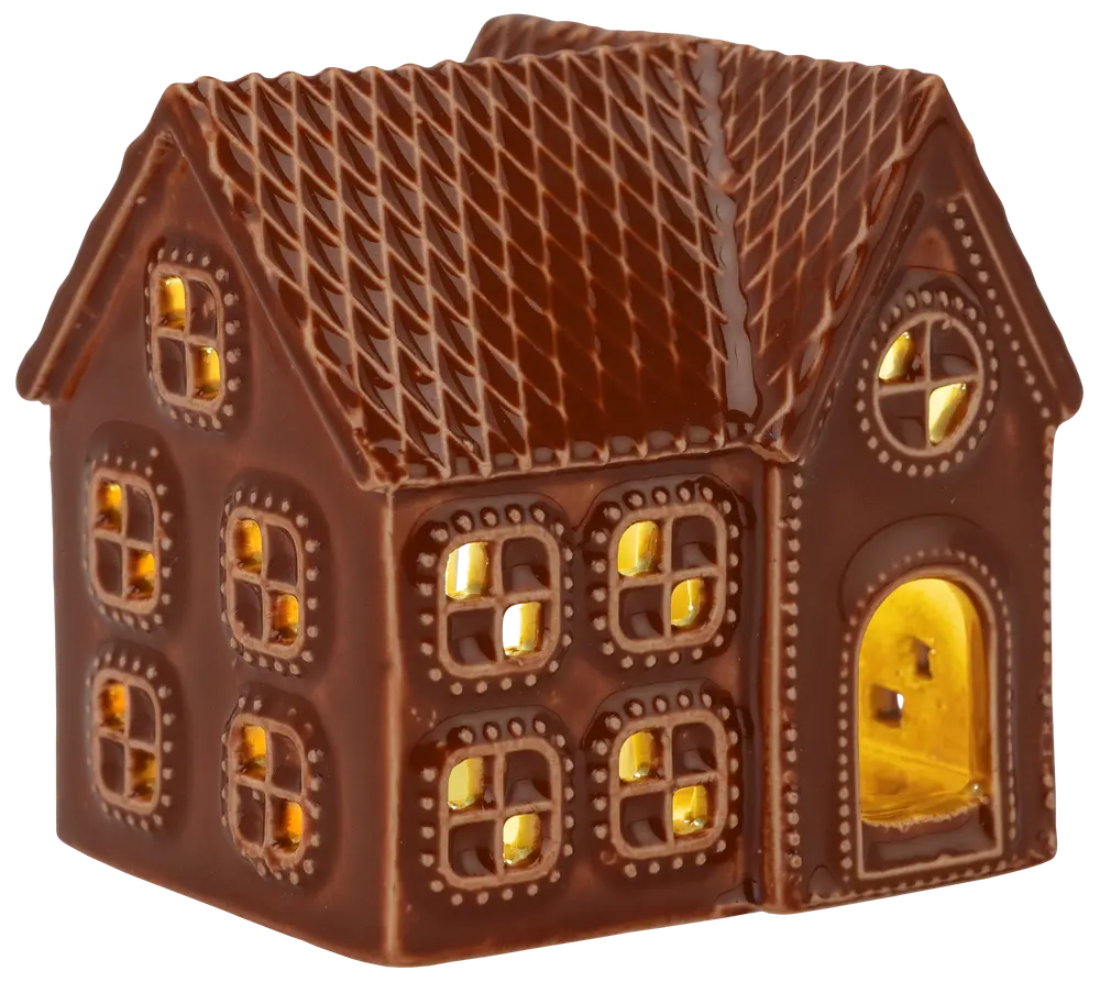 Pepparkakshus Keramik LED H. 8 cm